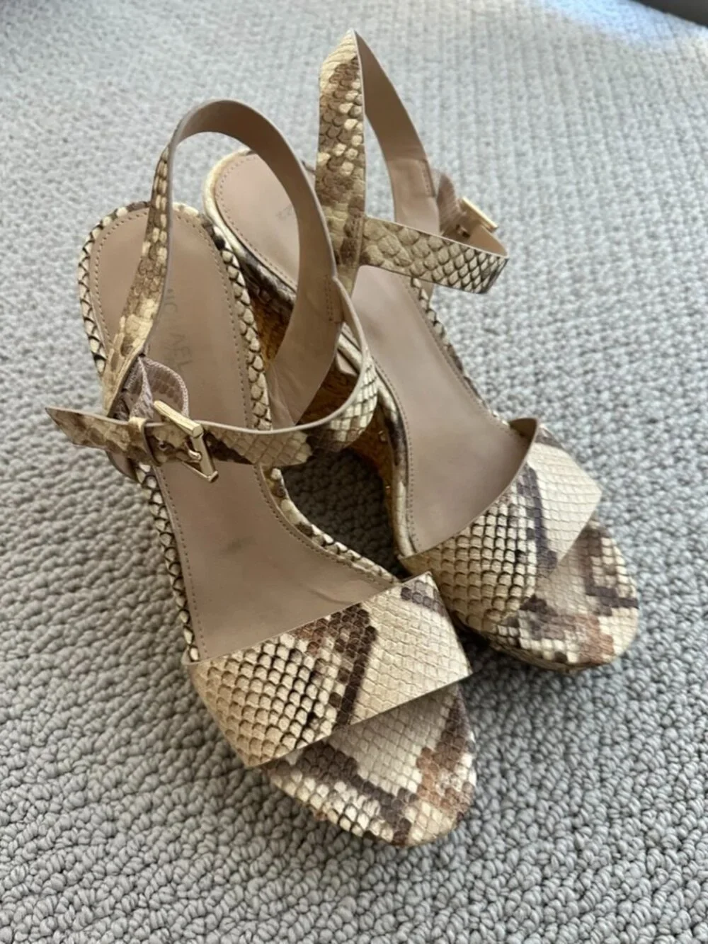 Michael Kors Snake Skin Print Espadrille / Heel